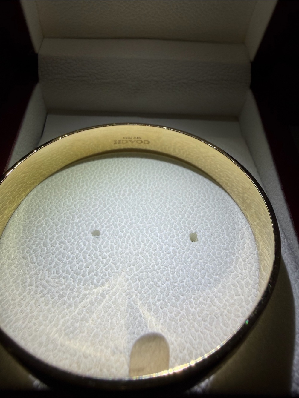 Coach Gold-Tone Bangle with Black Signature Pattern NWT - Picture 3 of 3